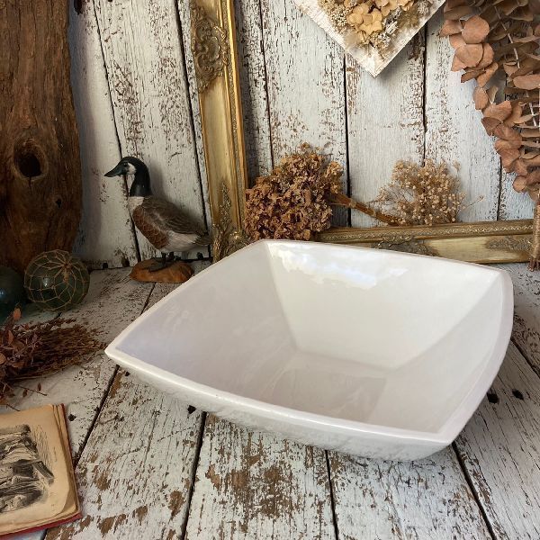 ≫イタリア製 ヴィンテージ*I PATRIZI*陶磁器 特大 サラダ ボウル 35cm*プラッター 盛皿 大鉢*ビンテージ*アンティーク*シンプル*古道具