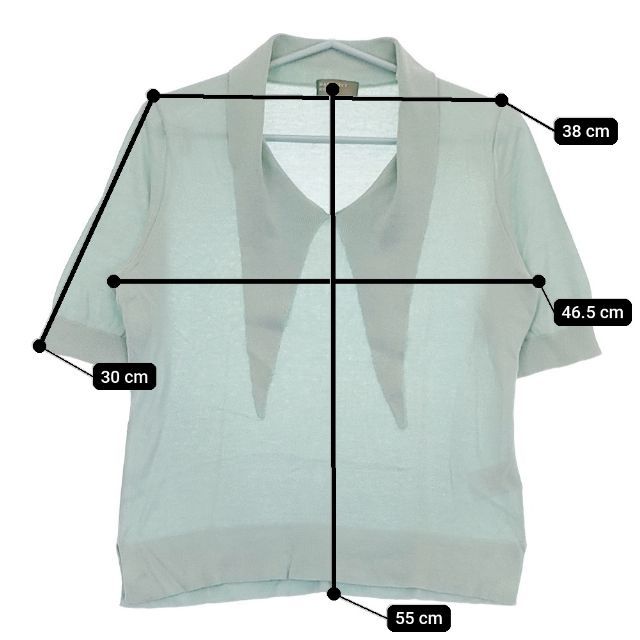 MARGARET HOWELL ネッカチーフニット 578-8163008 SWISS COTTON KNIT 半袖 ニット ライトグリーン マーガレットハウエル 5-0616S 261005 MARGARET HOWELL - MARGARET HOWELL ネッカチーフニット 578