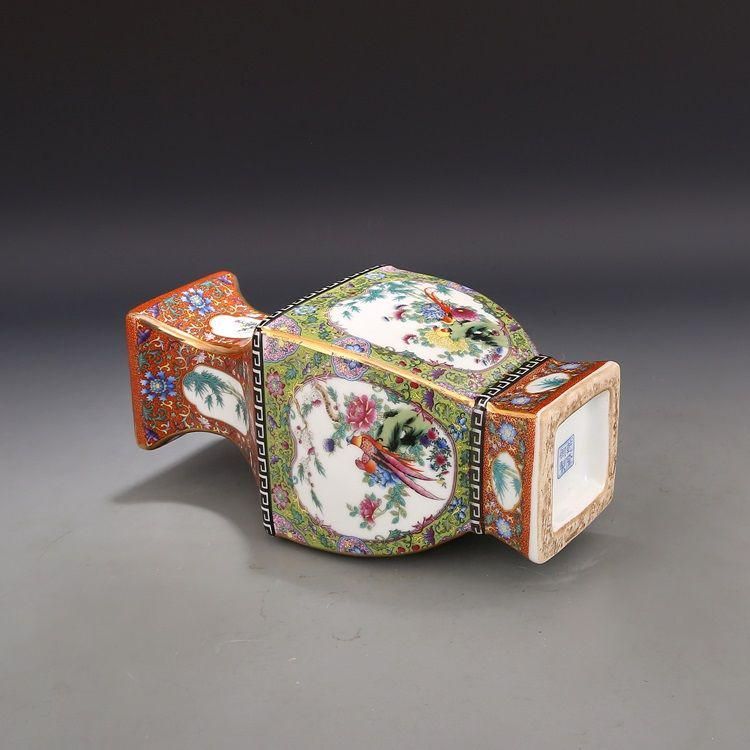 霽藍蒔金万寿鹿頭樽 景徳鎮 陶磁器 装飾品 現代工芸品 美術品 置物 乾隆琺瑯彩蒔金四方賞 景徳鎮 陶磁器 装飾品 現代工芸品 美術品