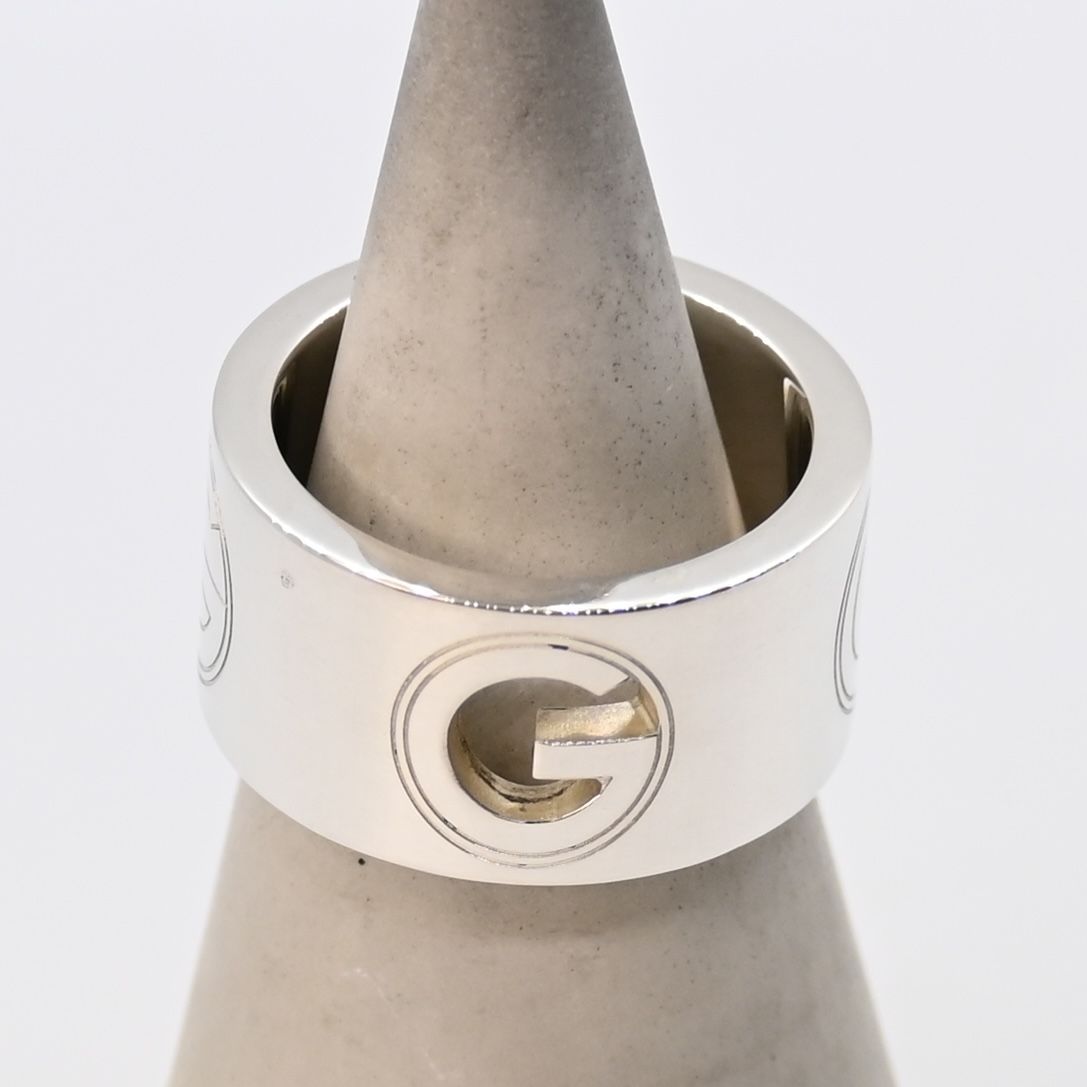 研磨済 GUCCI Gロゴ カットアウト リング 9号 Ag925 指輪 グッチ ピンキー