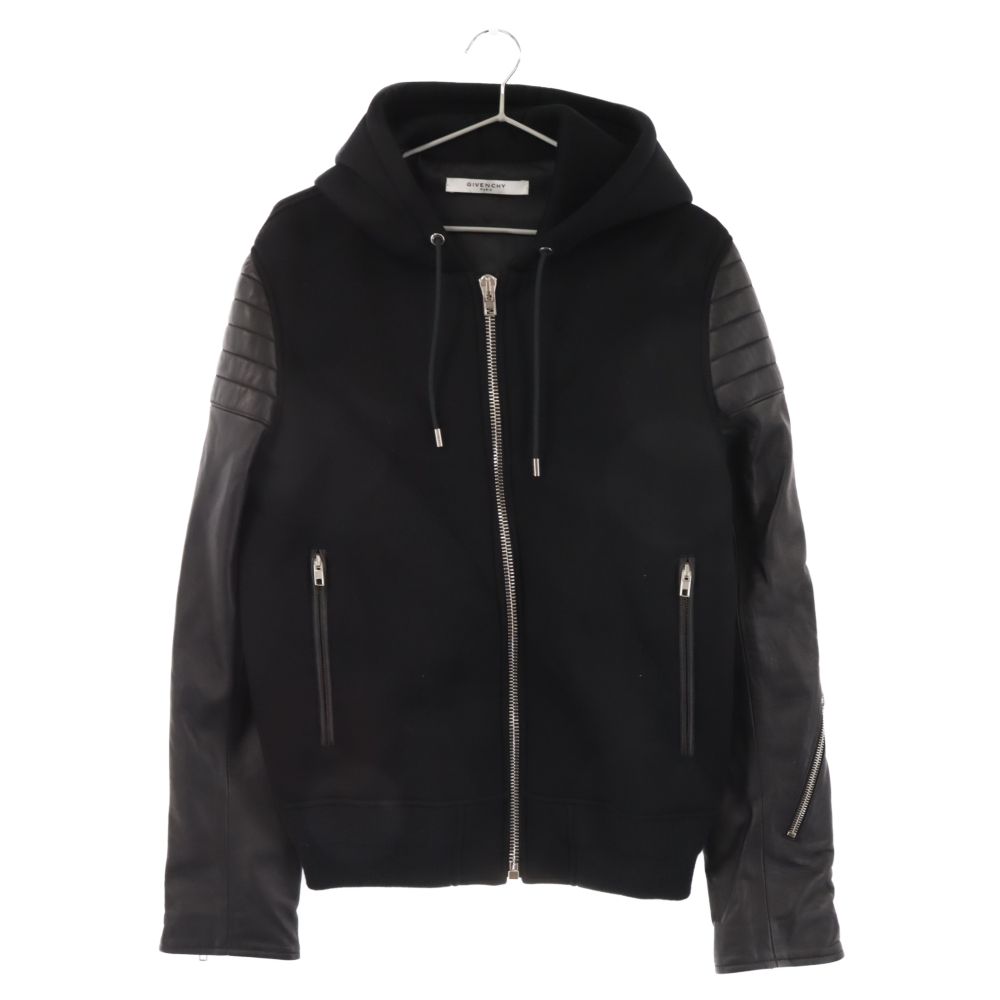 GIVENCHY ジバンシー レザー スウェット ジップ