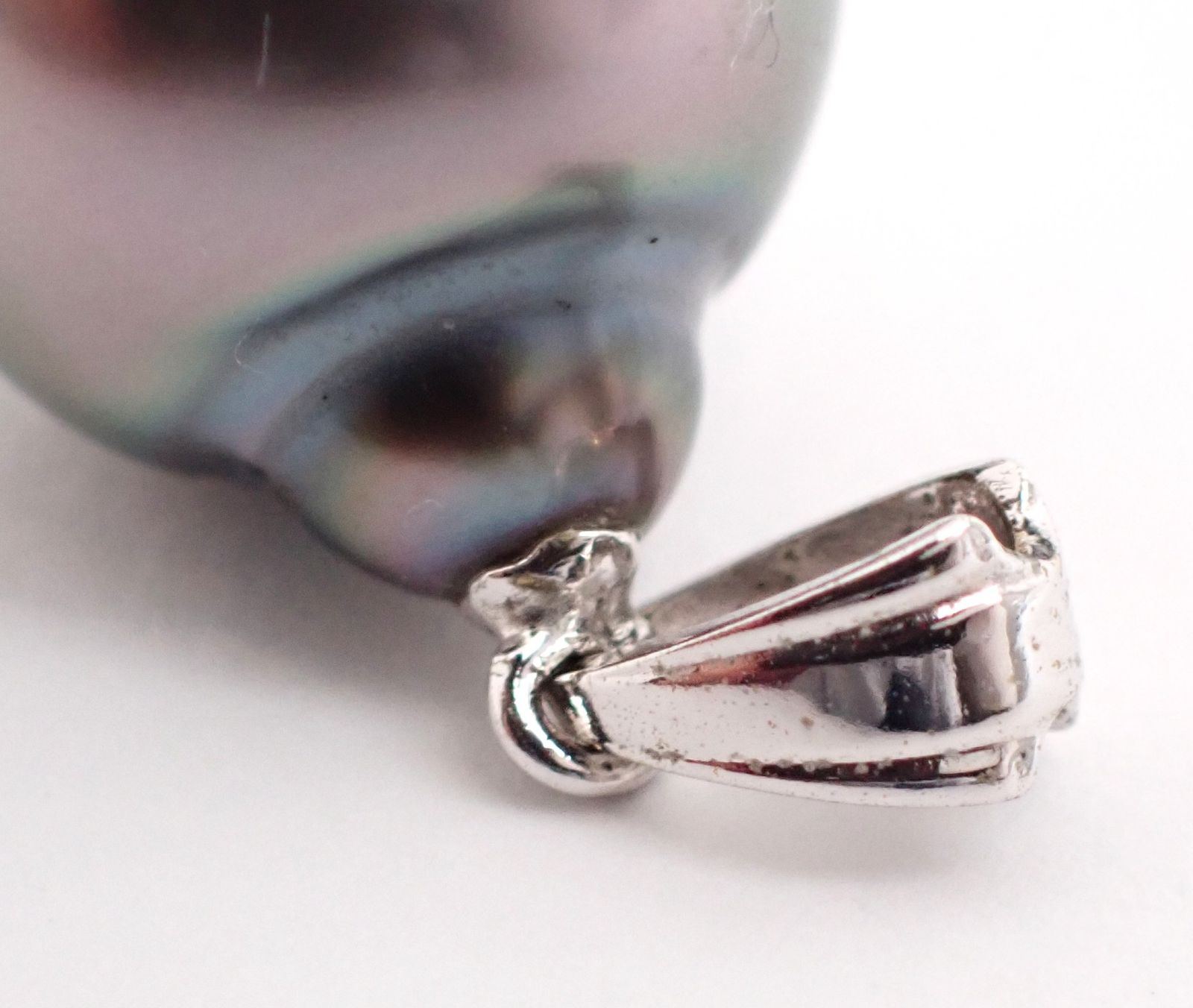 田崎真珠K14WG黑蝶パールネックレストップ