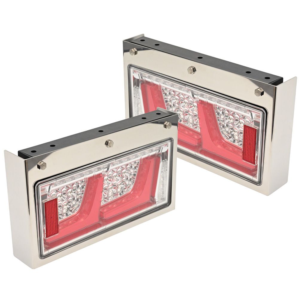 小糸 2連 テールボックス ステンレスカバー 汎用 テールボックス フレーム ステンレス テールフレーム テールライトボックス テール ライト ボックス カスタム パーツ エルフ NEWエルフ 07エルフ デュトロ