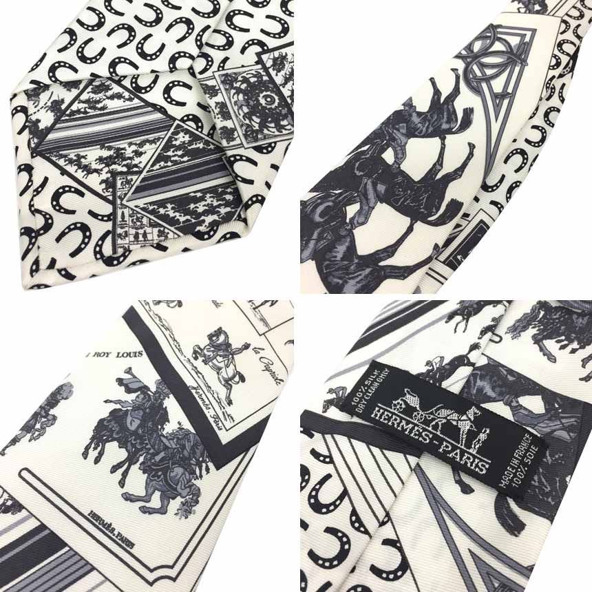 HERMES エルメス ネクタイ CRAVAT EN CARRE カレの馬に乗って A