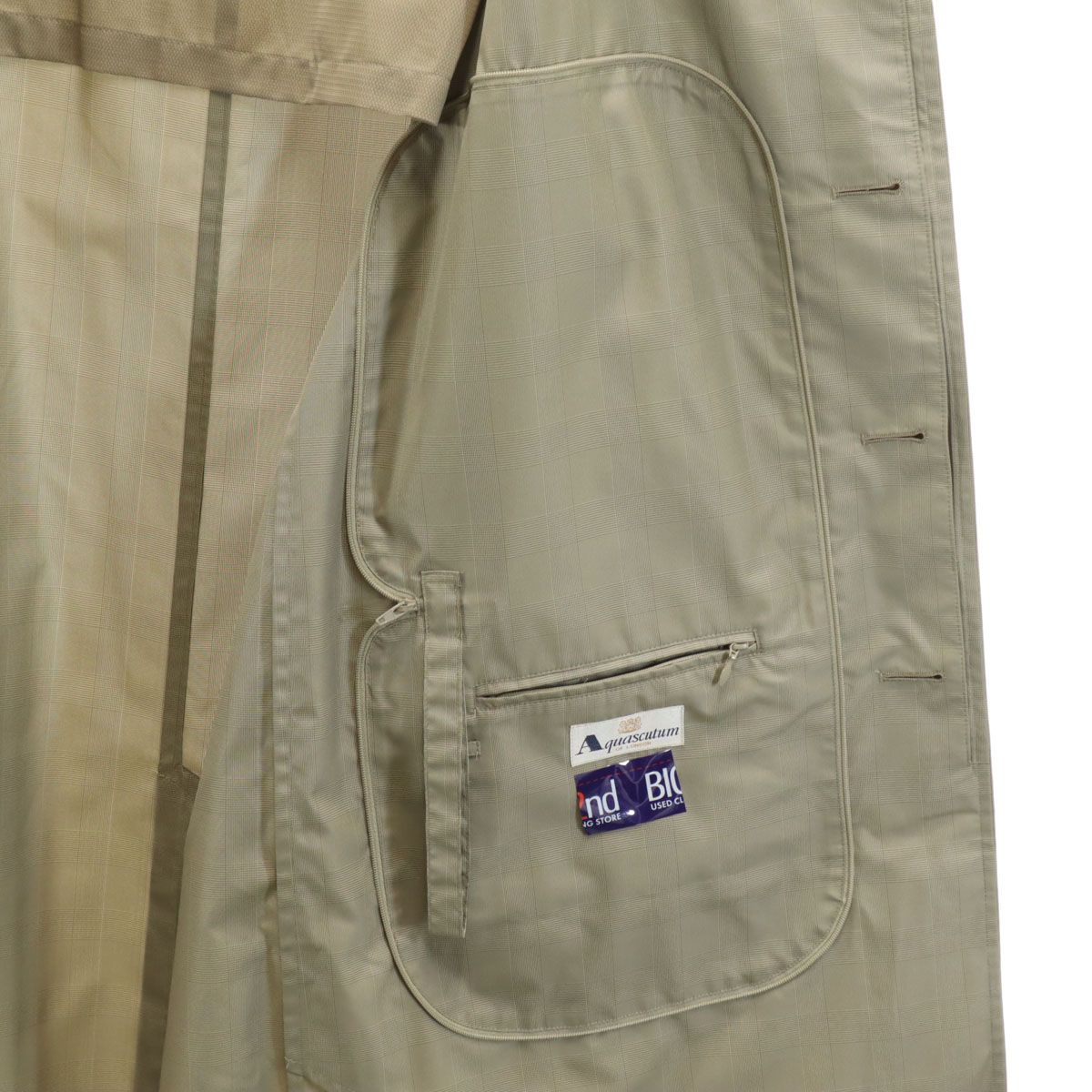 Aquascutum アクアスキュータム 日本製 チェック柄 ステンカラーコート