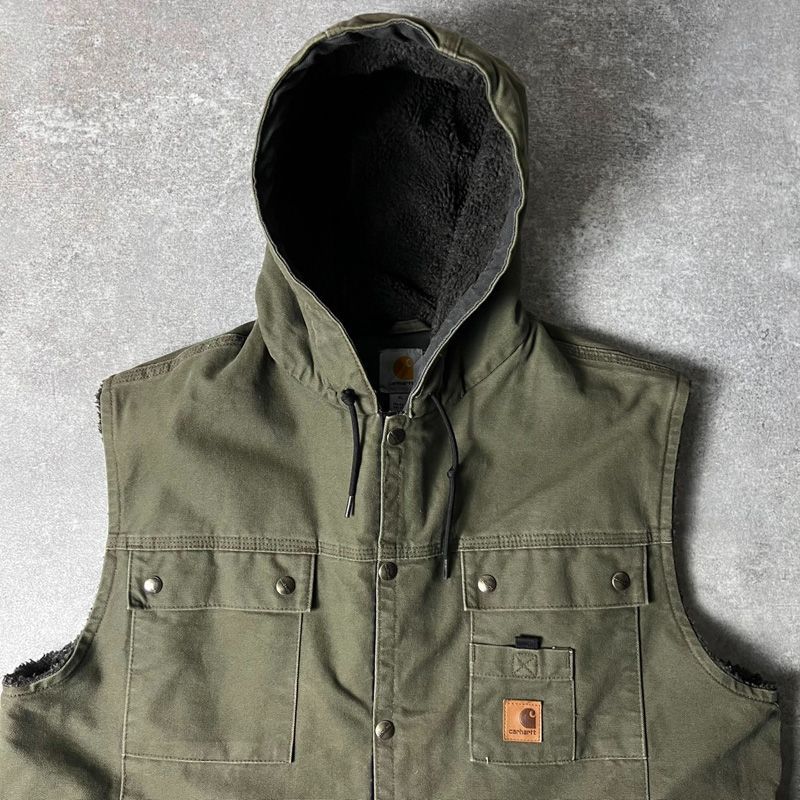 Carhartt ボア ライナー コットン ダック パーカー ベスト XL