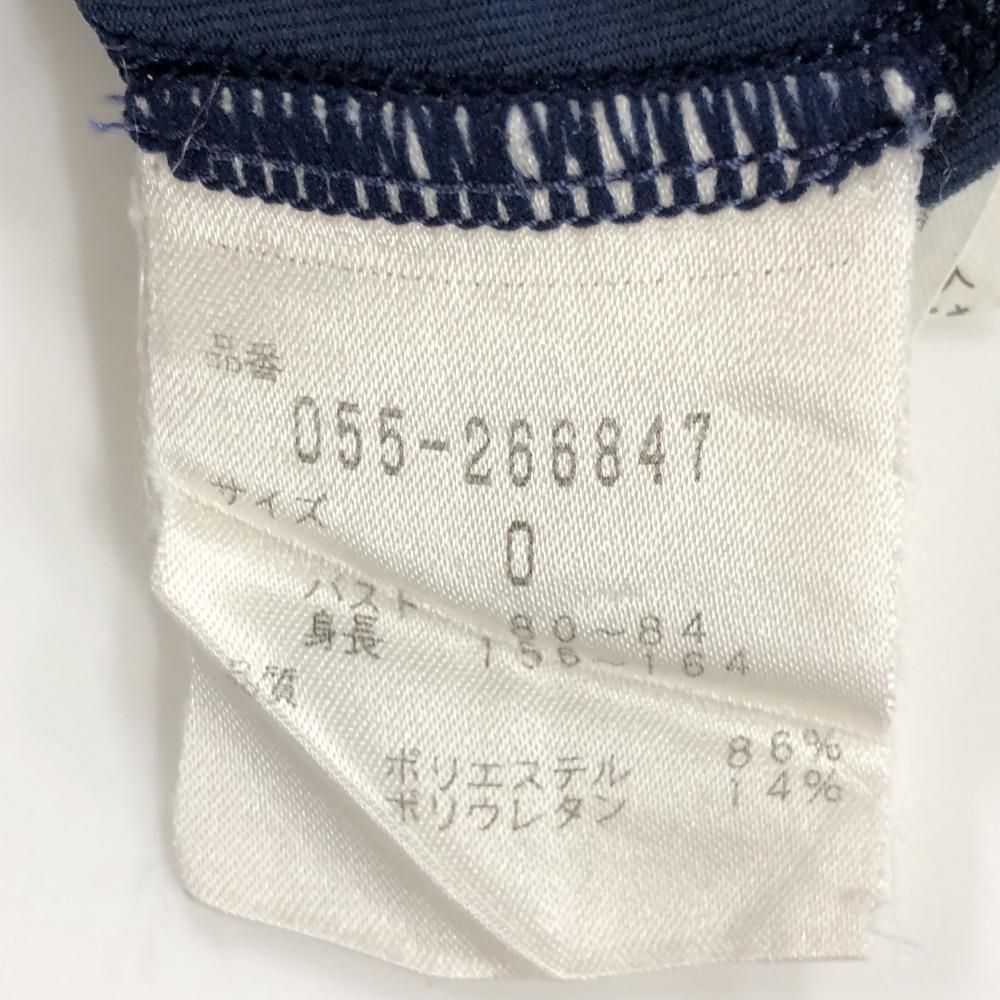 美品】パーリーゲイツ ハイネックインナーシャツ ネイビー×白