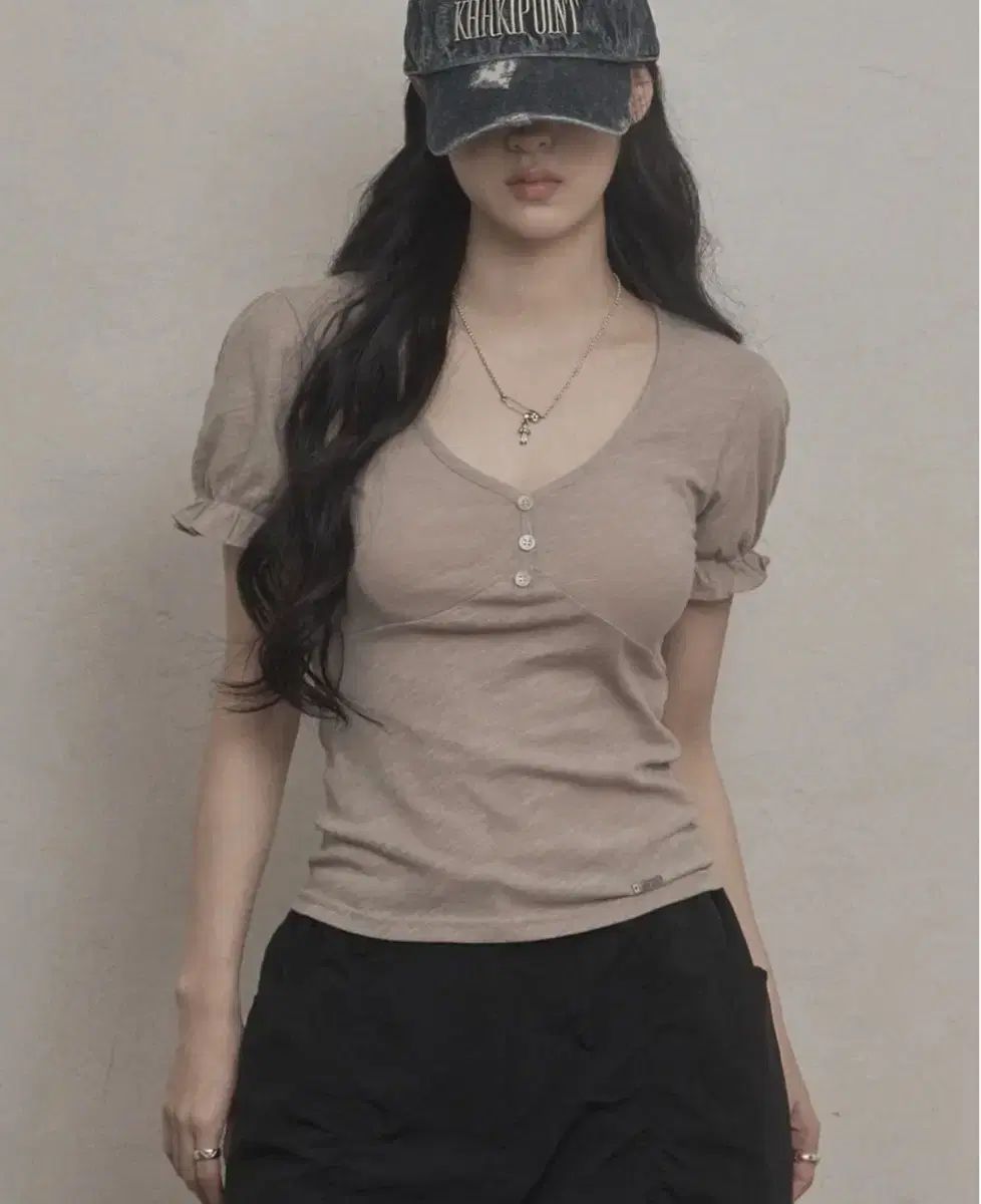 [KHAKIPOINT] Puff Slub T-shirt ★大人気★ ☆KHAKIPOINT☆ Puff Slub T-shirt (KHAKIPOINT/Tシャツ