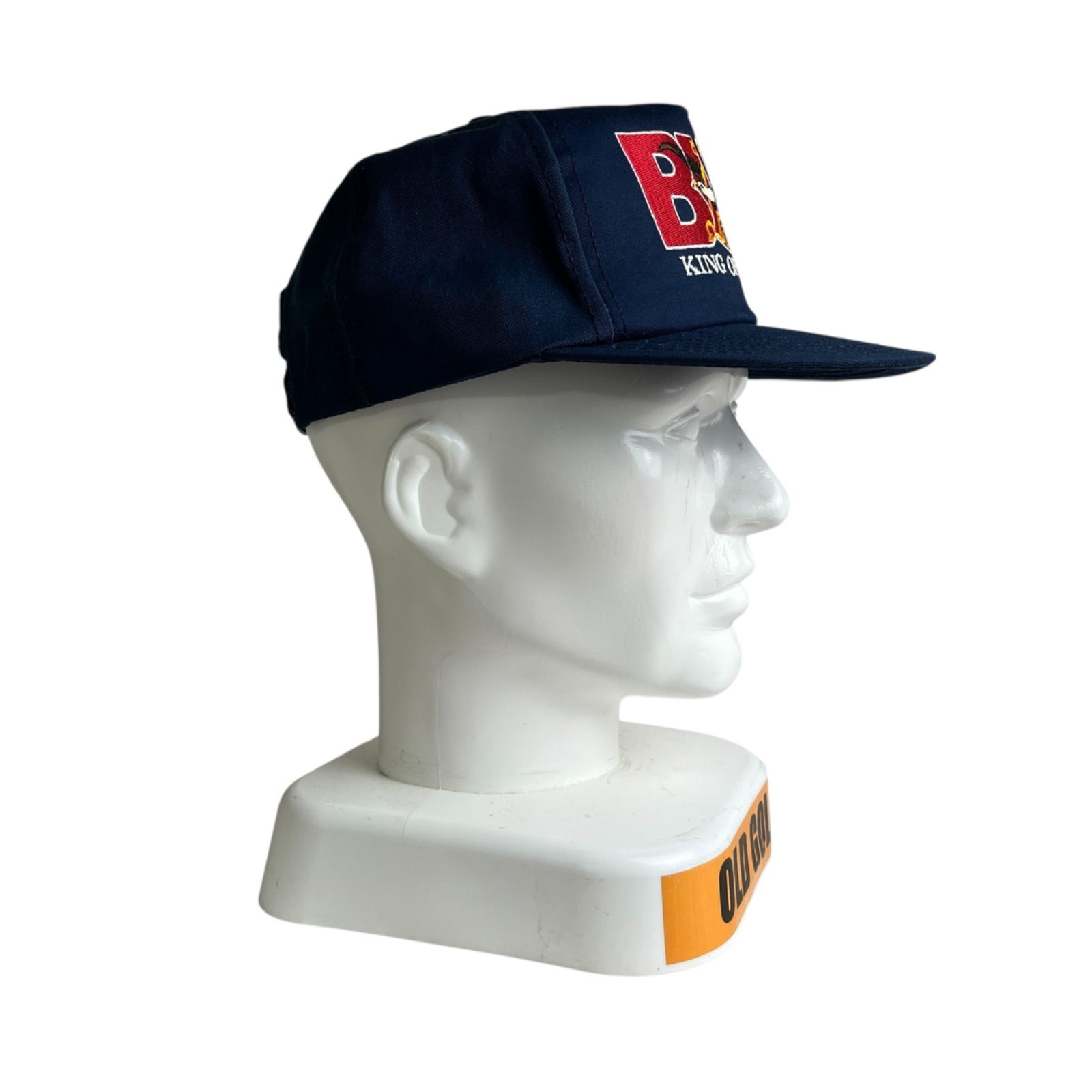 キャップ|帽子 アメリカ製 80-90s BUDWEISER バドワイザー ビンテージトラッカーキャップ 刺繍ロゴ ビール お酒 デカロゴ ネイビー 紺色