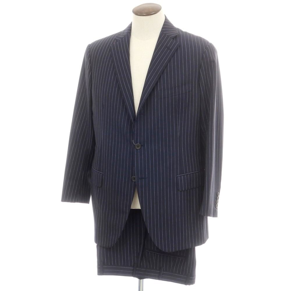 中古】ベルベスト Belvestウール ストライプ 3つボタンスーツ