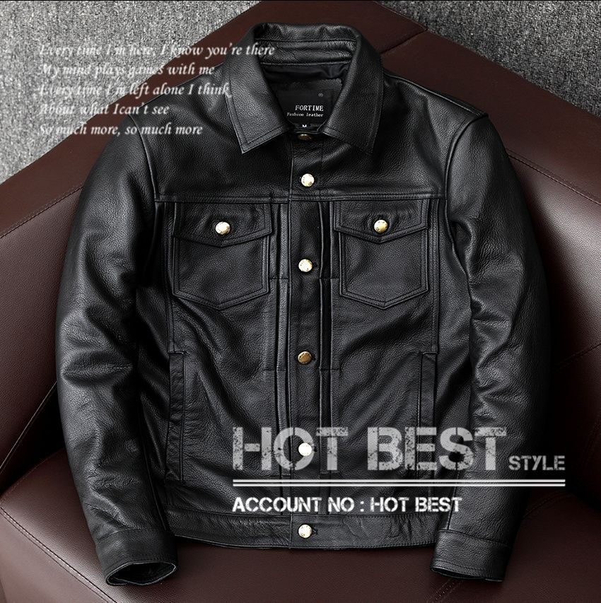 上質 メンズ レザー ジャケット カウハイド 牛革 復刻 50年代 サード