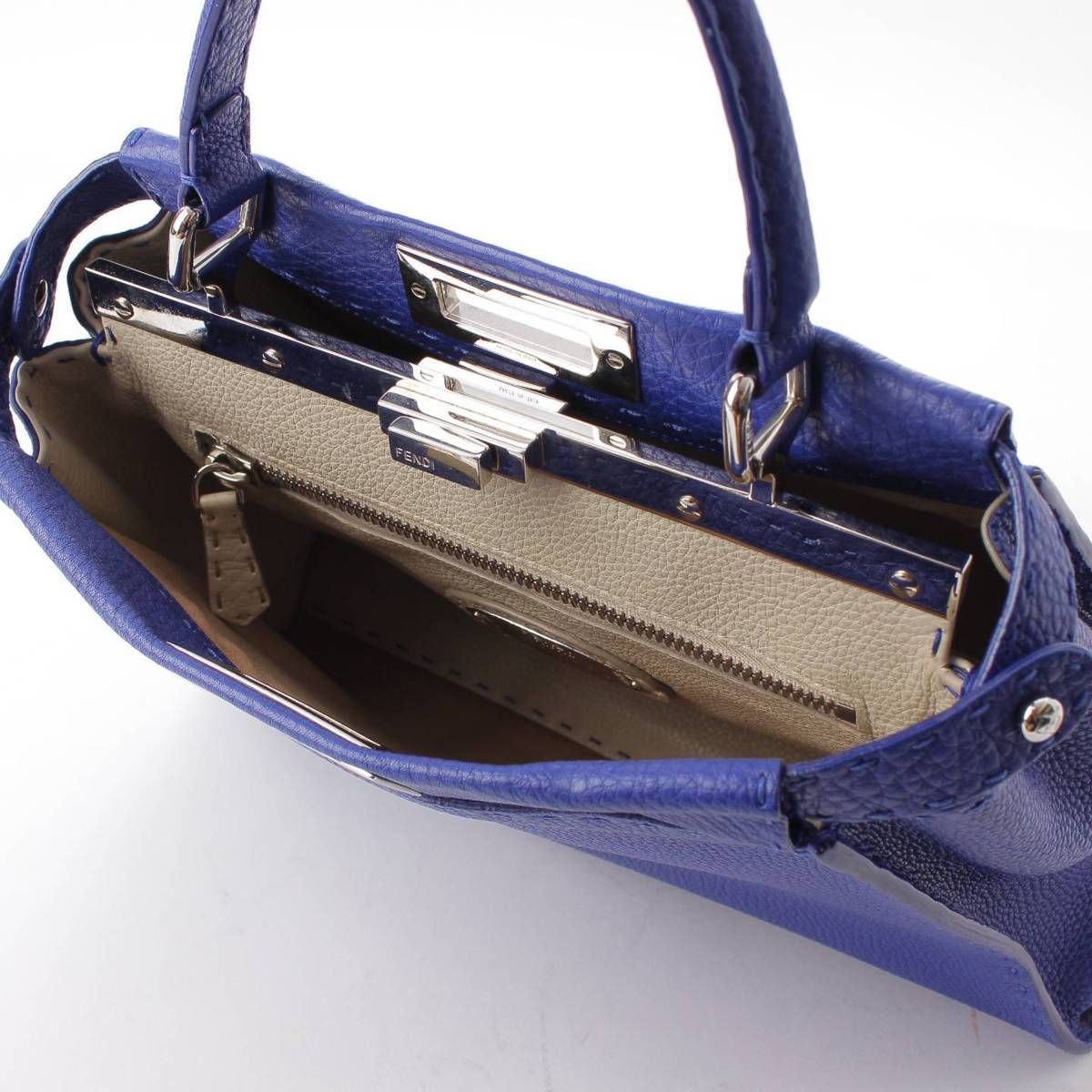 FENDI フェンディ ピーカブー セレリア 2WAYブルー★ゴールド金具 FENDI フェンディ ピーカブー セレリア 2WAYブルー☆ゴールド金具