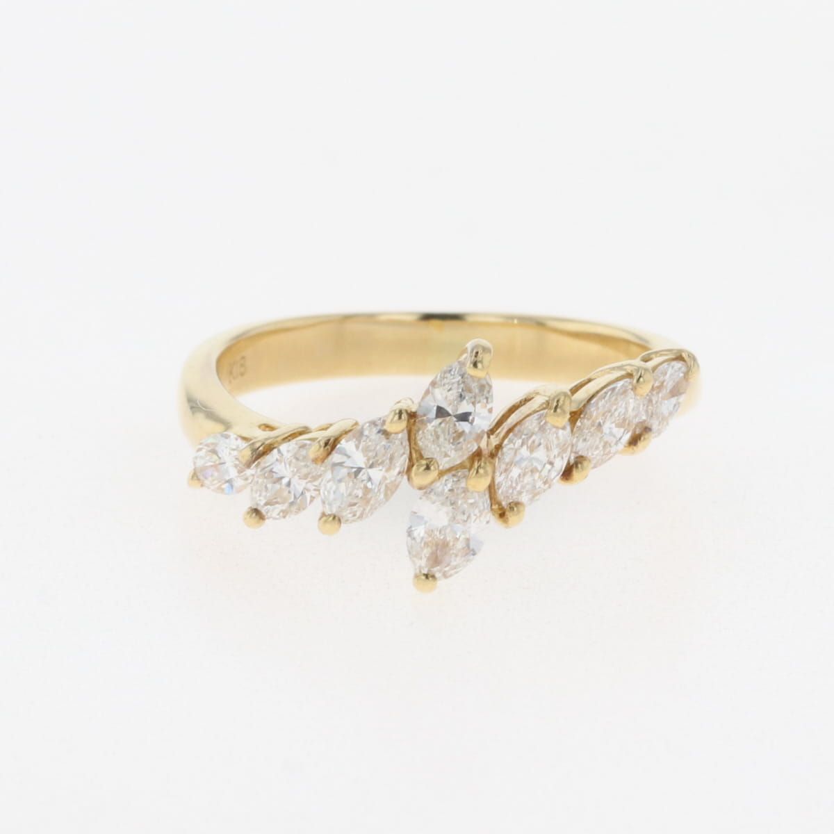 k18 メレダイヤ8号リング メレダイヤ デザインリング 8号 K18