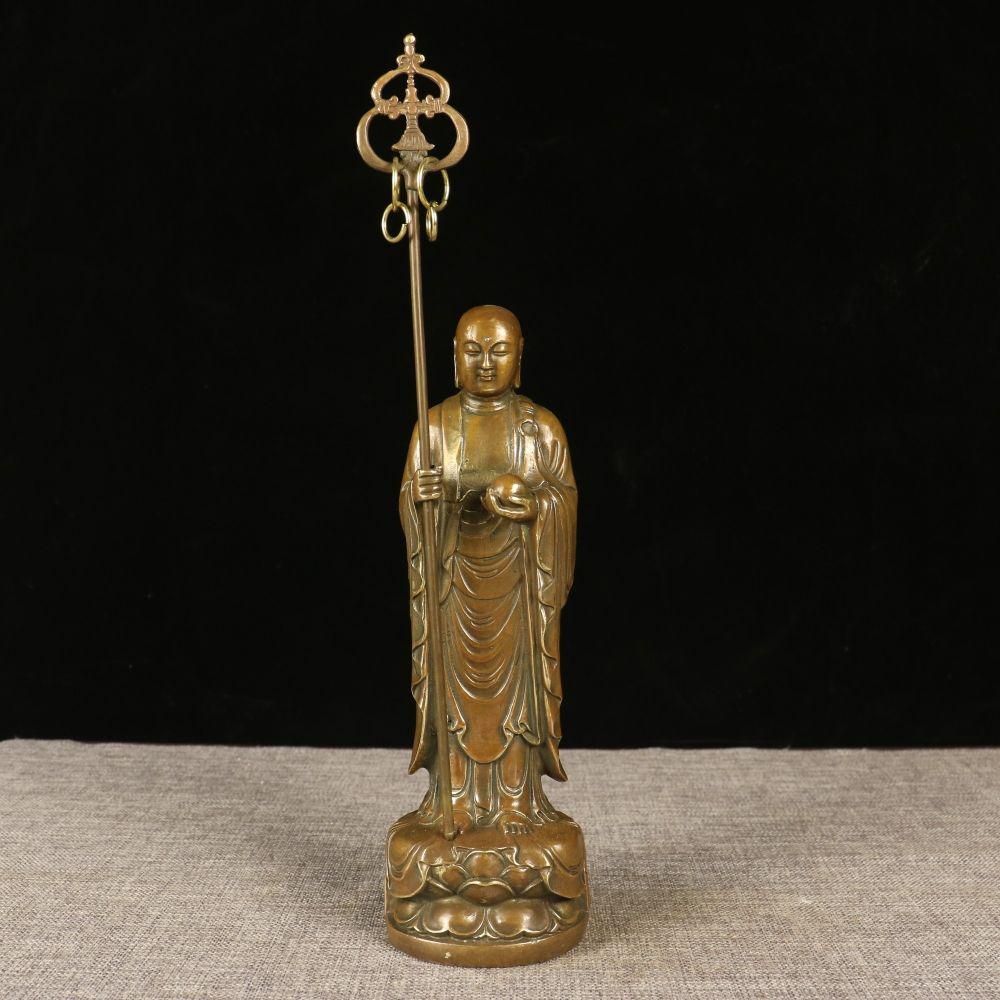 仏教美術 仏像 地蔵王仏像 銅製 銅器 工芸品 美術品 置物 仏教美術 仏像 地蔵王仏像 銅製 銅器 工芸品 美術品 置物 - メルカリ