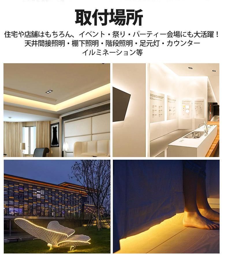 二列式ledテープ 100v家庭用ACアダプター30m 調光器付間接照明8色選択