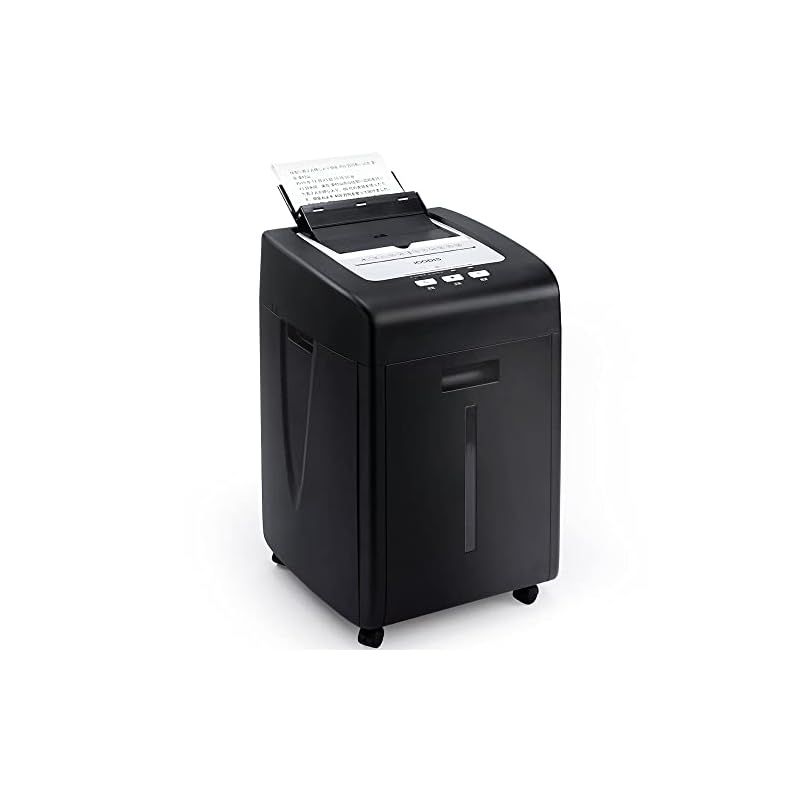 iCODIS オートフィードシュレッダー シュレッダー しゅれったー電動 家庭用 自動連続細断220枚 マイクロクロスカット2x15mm 自動送り機能 細断時間60分 CD?カード細断 ホチキス対応 静音 業務用 キャスター付き 大容量ダスト 0