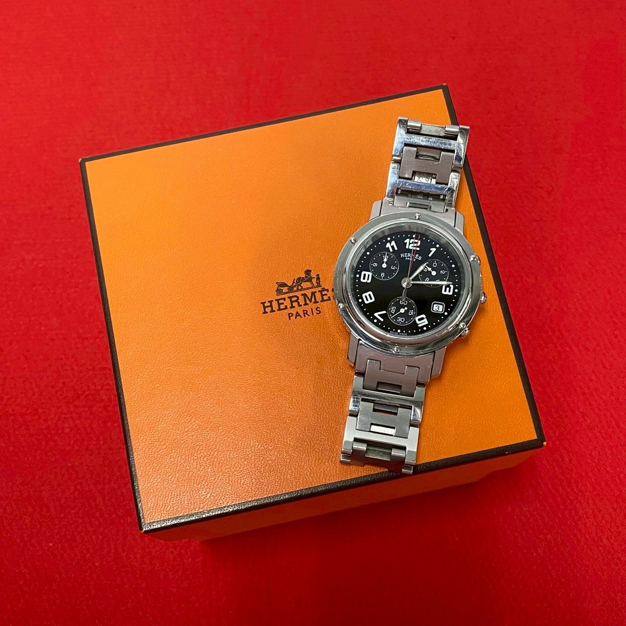 HERMES エルメス クリッパー ステンレススチール【ジャンク品】 HERMES エルメス クリッパー 腕時計 ステンレススチール