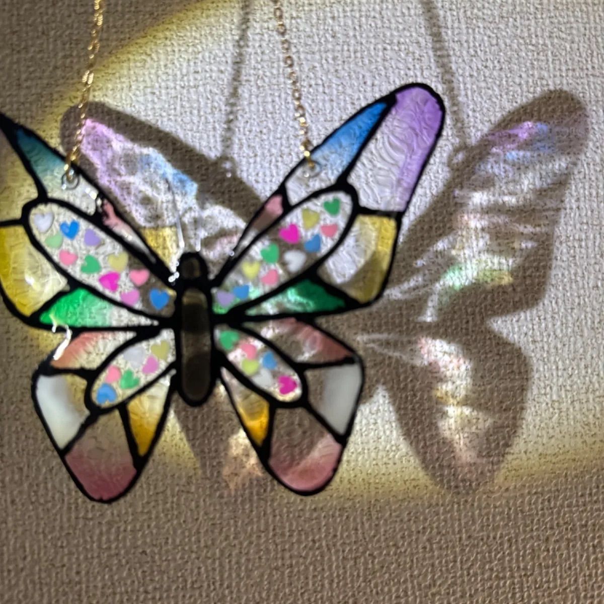 B級品 ステンドグラス風 レジンオーナメント （蝶）① #55 - メルカリ