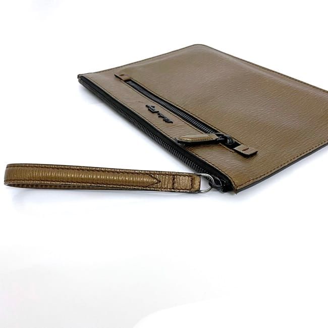 サルヴァトーレ フェラガモ クラッチバッグ ブラウン ゴールド 美品