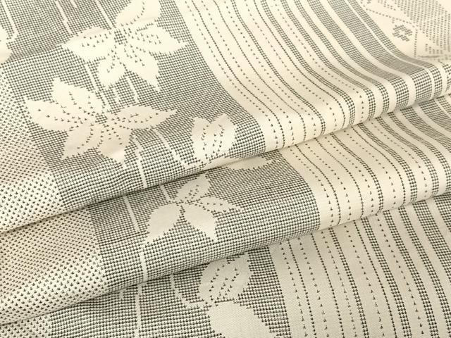 平和屋着物□上質な色無地 花尽くし地紋 黄土色 正絹 逸品 AAAU9531jd