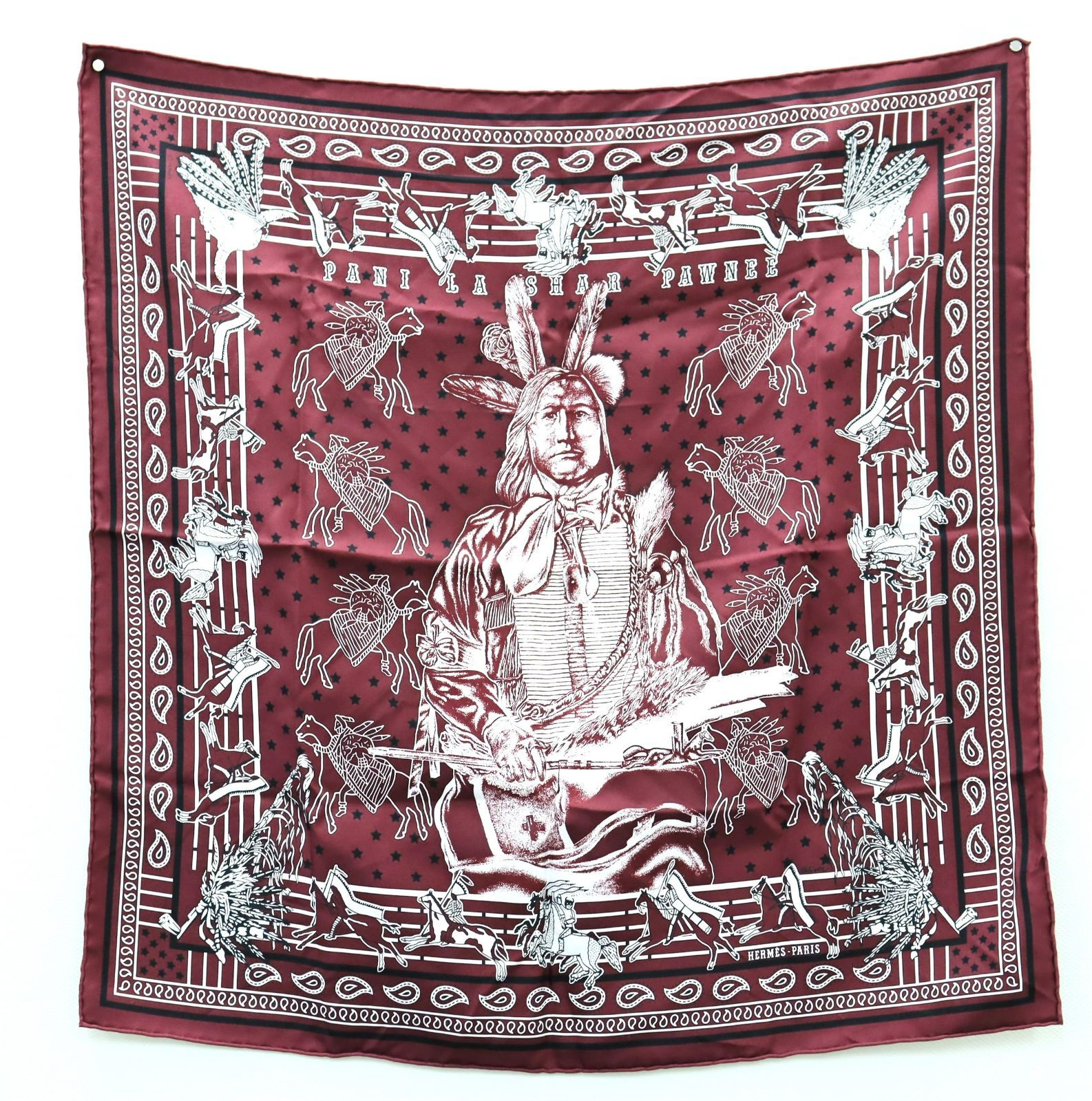 美品 HERMES エルメス カレ55 Pani La Shar Pawnee パウニー族の
