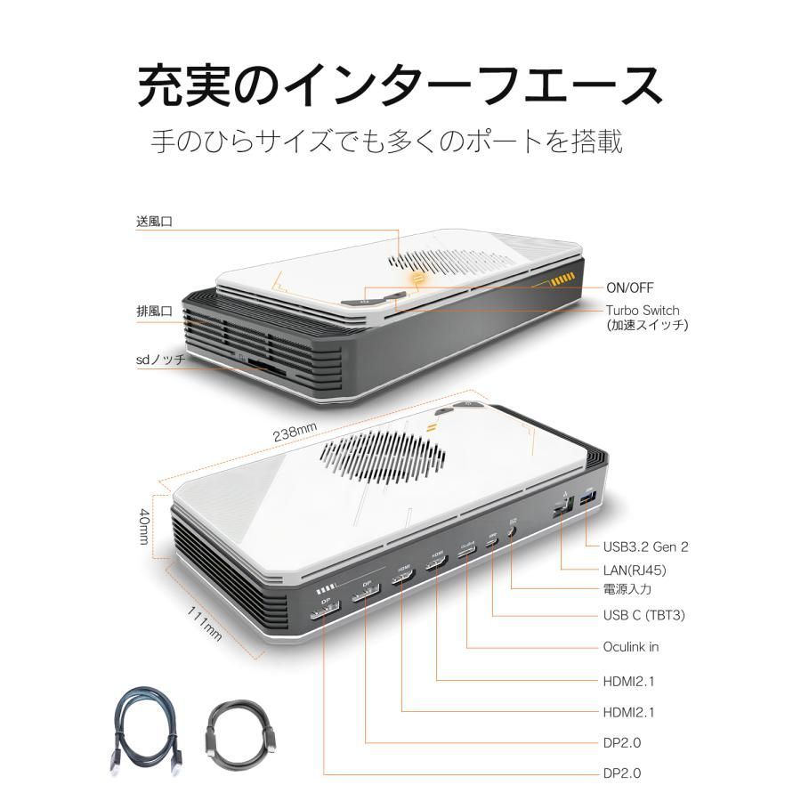 最強モデル!! 外付けGPU 本体 グラフィックボード AMD Navi 33 RX 7600 M-XT OCulink USB 4対応 Thunderbolt 3|4接続 ゲーミングPC化 ビデオメモリ8 GB GDDR 6 NZ 9 G-1