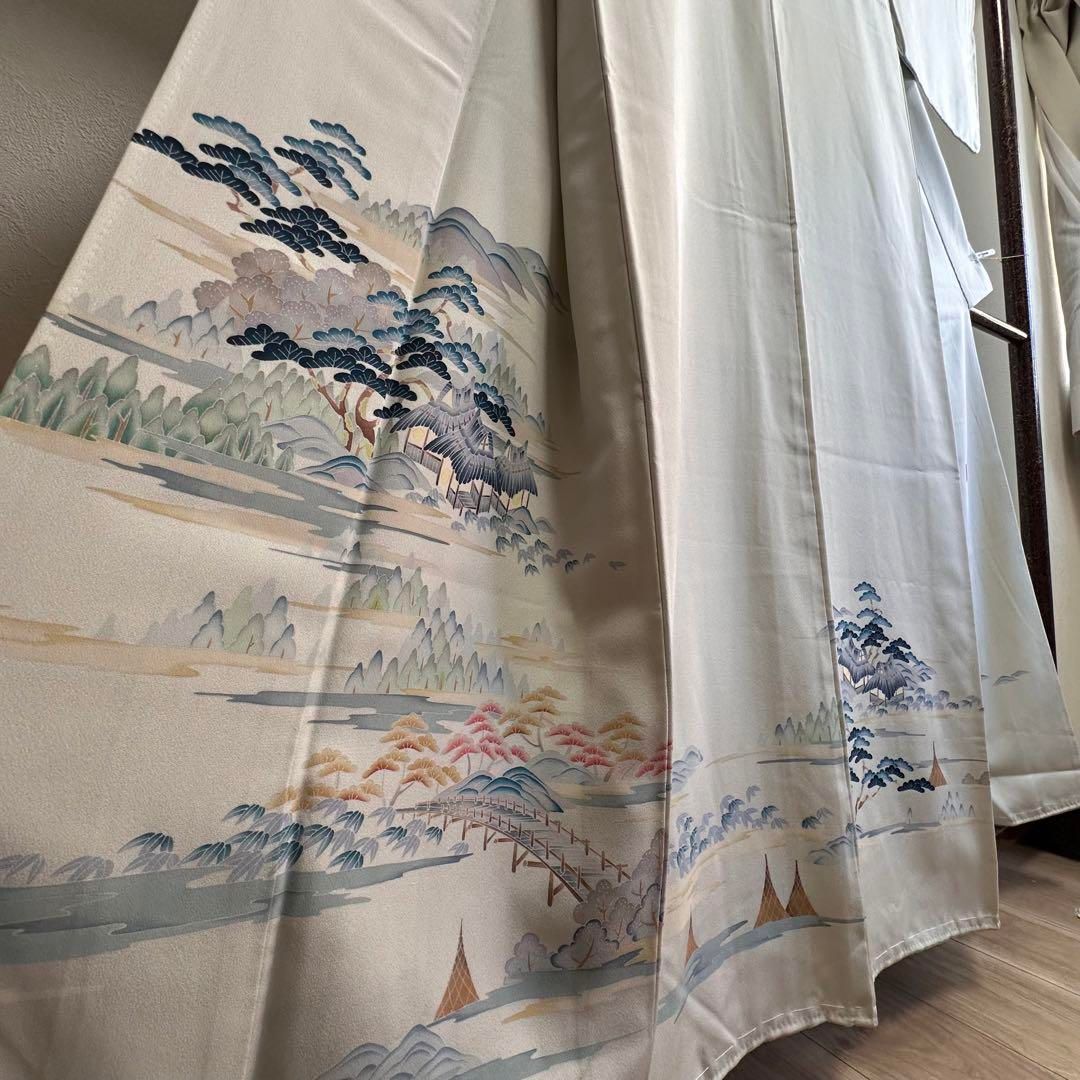 しつけ付 色留 本場加賀友禅 北村和彦 正絹 袷 身丈159cm 一つ紋 しつけ付 色留 本場加賀友禅 北村和彦 正絹 袷 身丈159cm 一つ紋