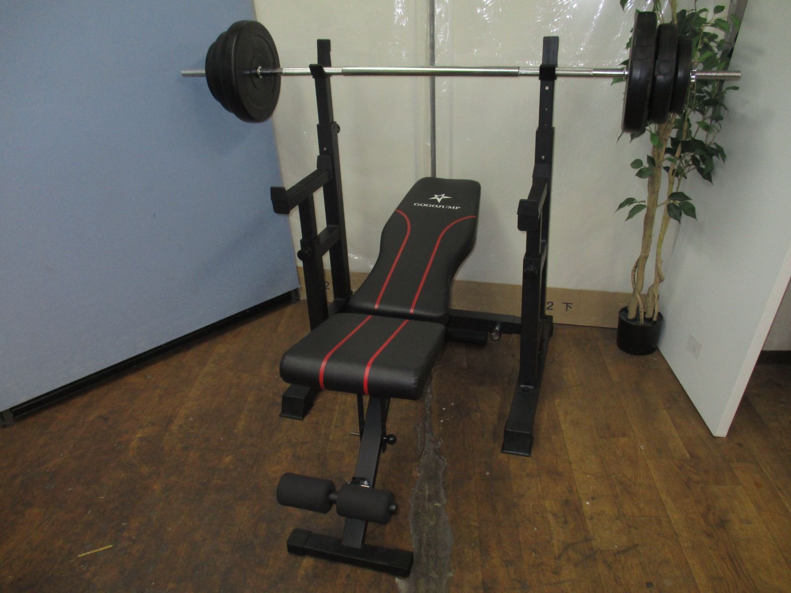 R515 セーフティスタンド ベンチプレス スクワットラック、ベンチ付き  