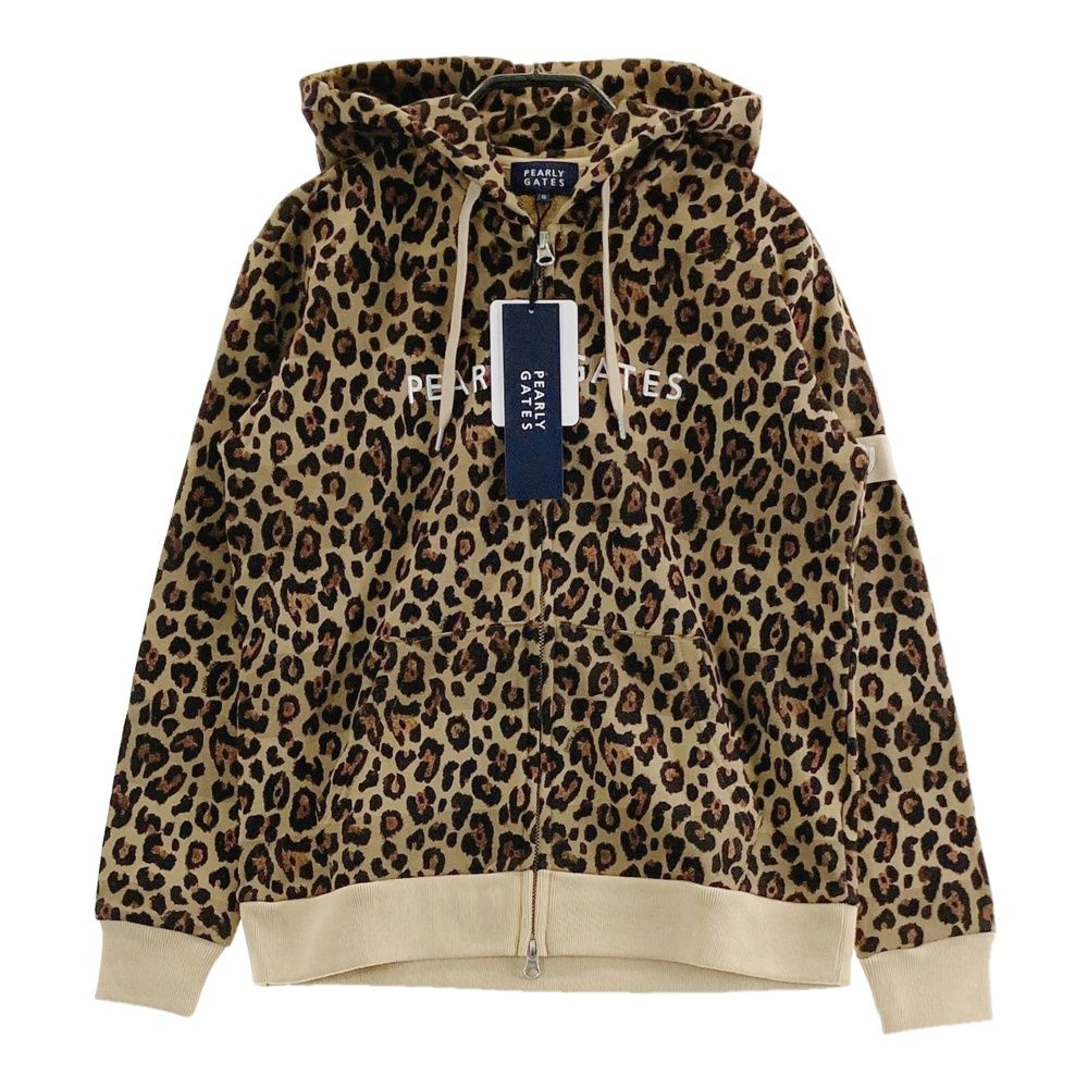 サイズ 0 PEARLY GATES パーリーゲイツ 055-2262004 ジップパーカー レオパード柄 ベージュ系 240101535061 ゴルフウェア レディース ストスト
