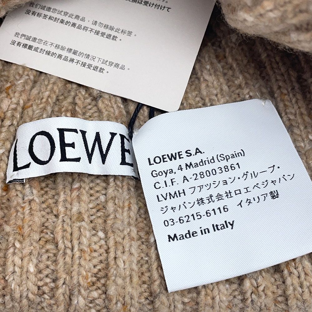 ロエベ ニット帽 ロゴ ウール F811487X28 LOEWE ビーニー 帽子 【公式