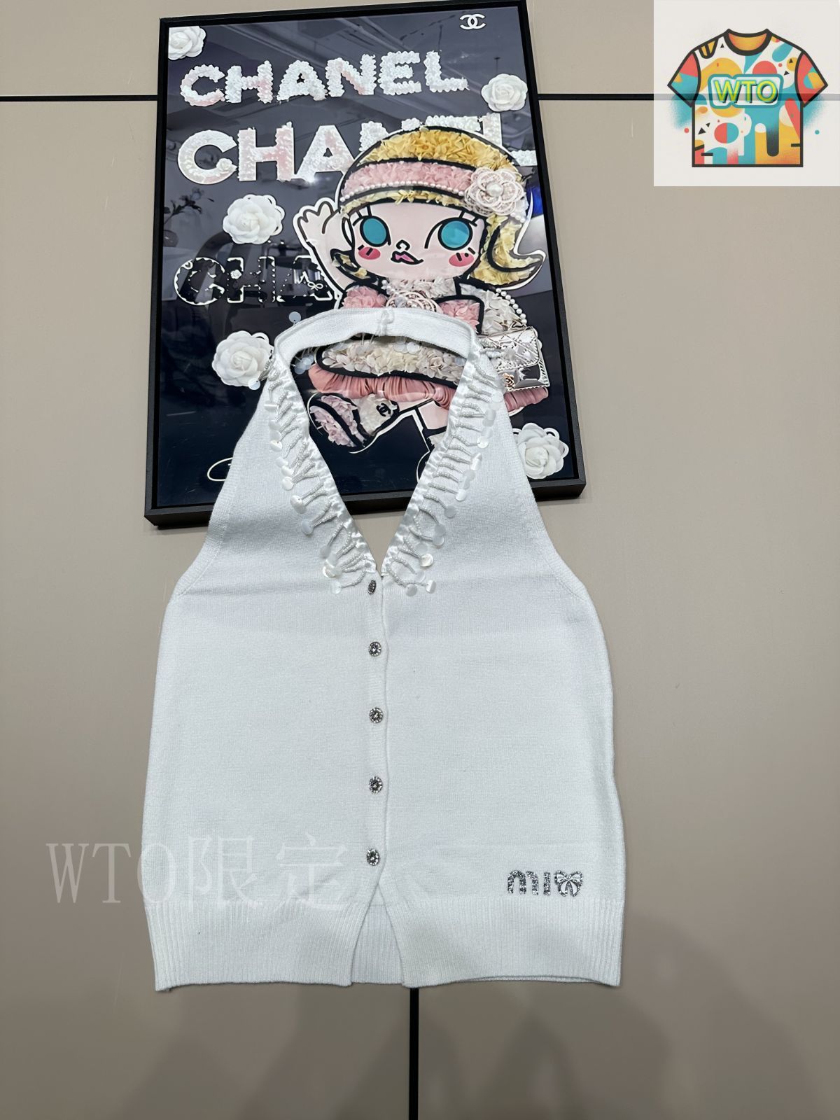 今日特価】Miu Miu 25 夏季新款 ネックレス型ニットベスト