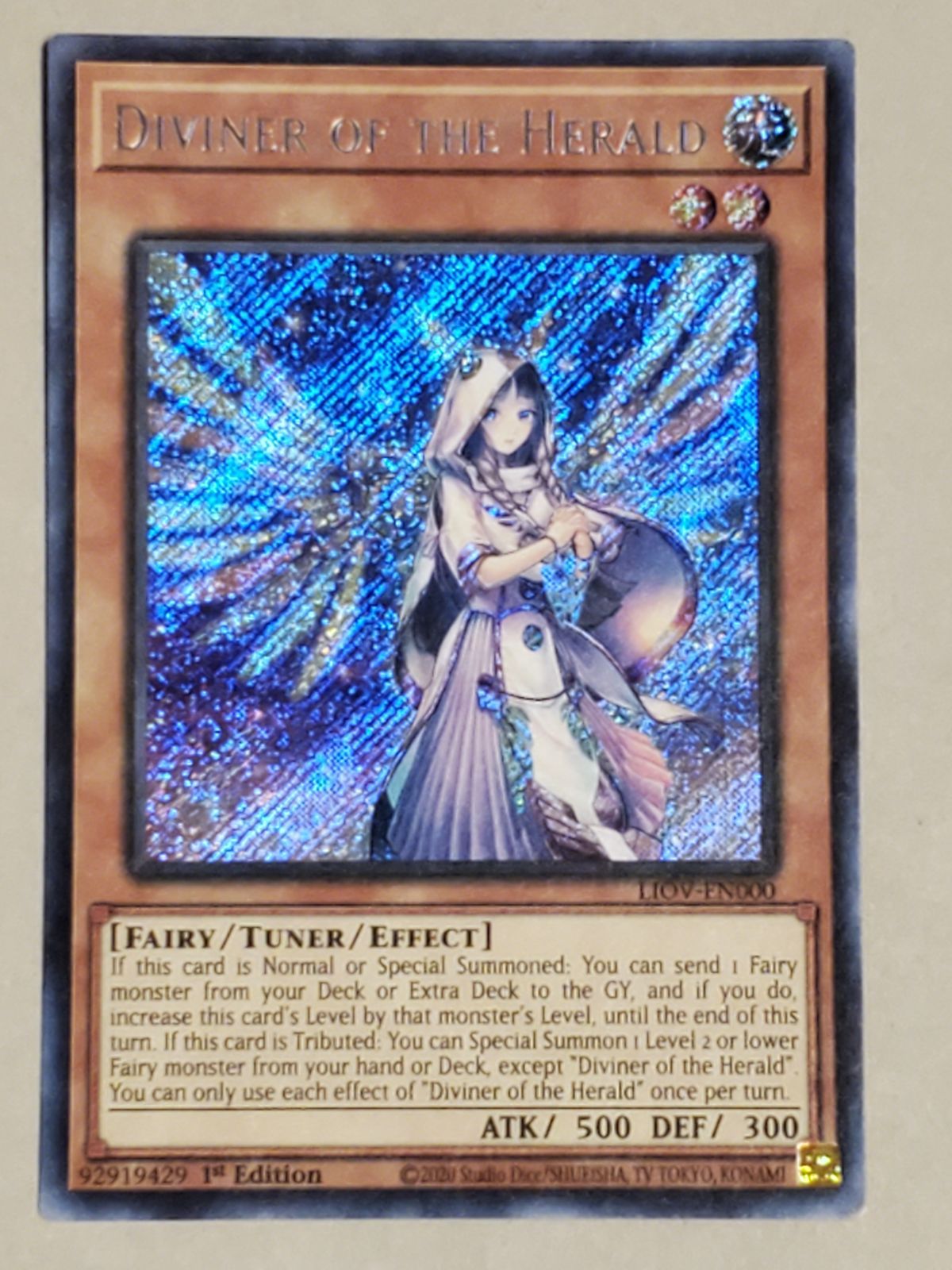 遊戯王 宣告者の神巫 英語版 1st シークレットレア LIOV-EN000