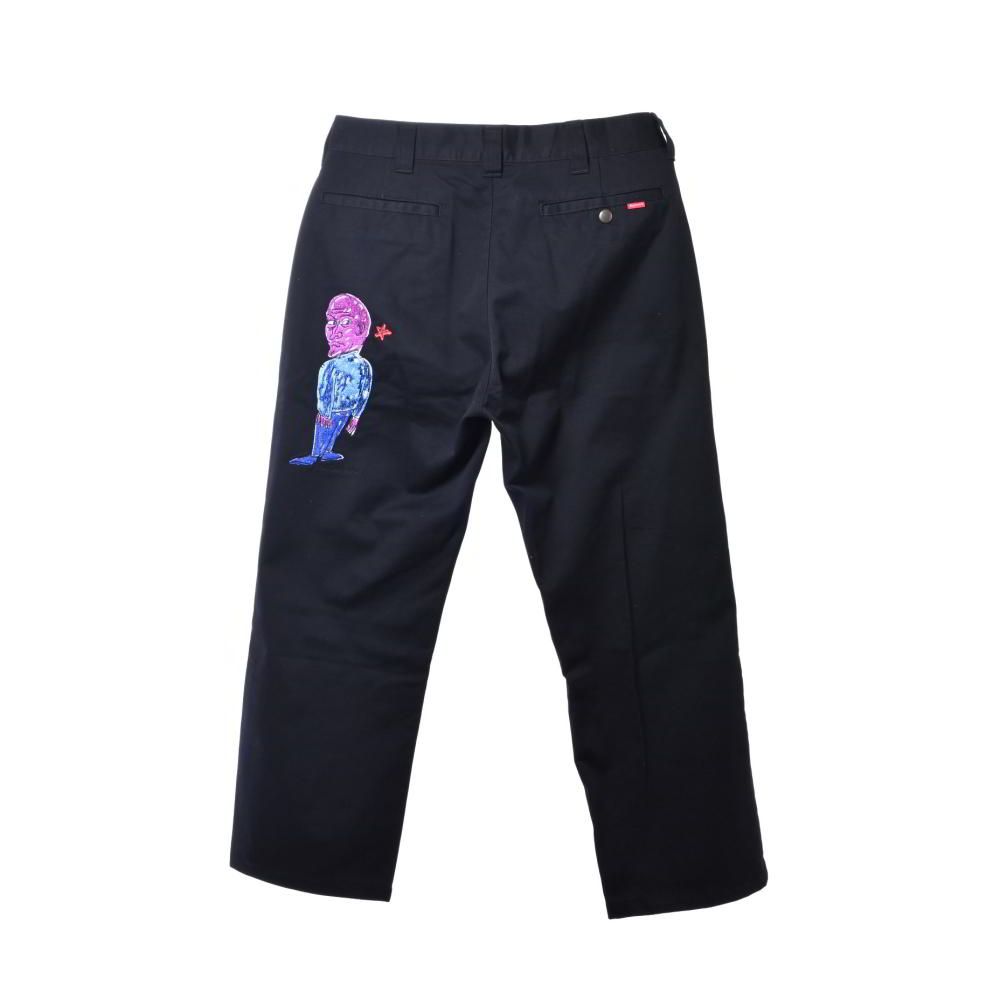 Supreme x ダニエルジョンストン 刺繍 チノパンツ 30 ブラック Supreme x ダニエルジョンストン 刺繍 チノパンツ 30 ブラック