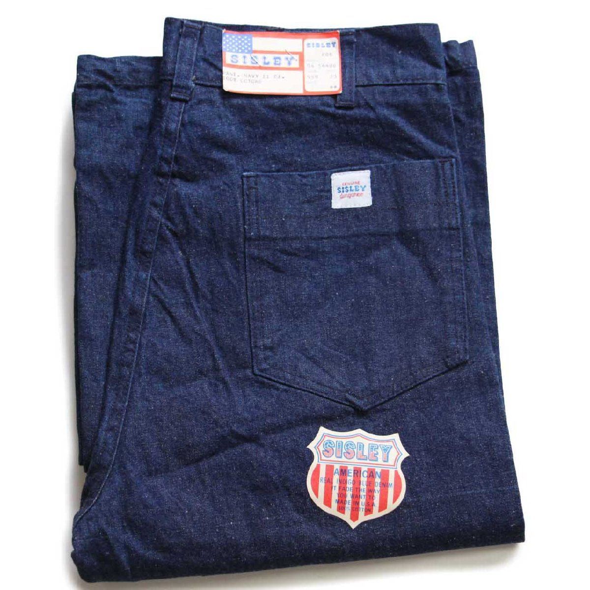 デッドストック☆70s USA製 SISLEY フレア インディゴ デニム セーラー 