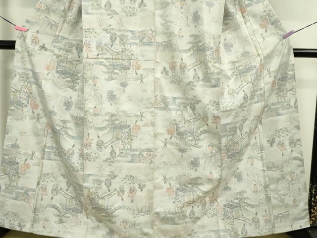 平和屋本店□極上 都喜ヱ門 本場大島紬 白大島 藤白泥 藤絹織物謹製  