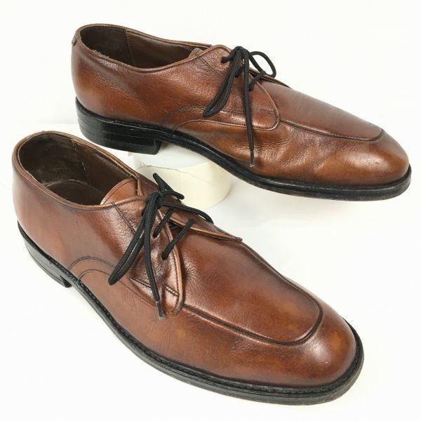 交換OK 80-90s?Vintage 品 MAN|フリーマン Uチップ|ビジネスシューズ 茶|BROWN size8.5D|26.0-26.5程度|メンズ|菅NO.ZG-171<sale>