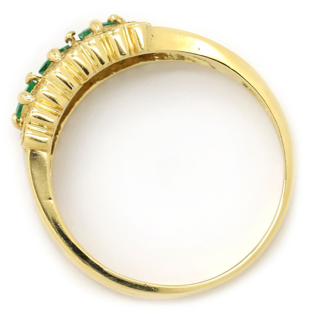 リング 指輪 エメラルド ダイヤモンド リング K18YG Pt900 エメラルド  