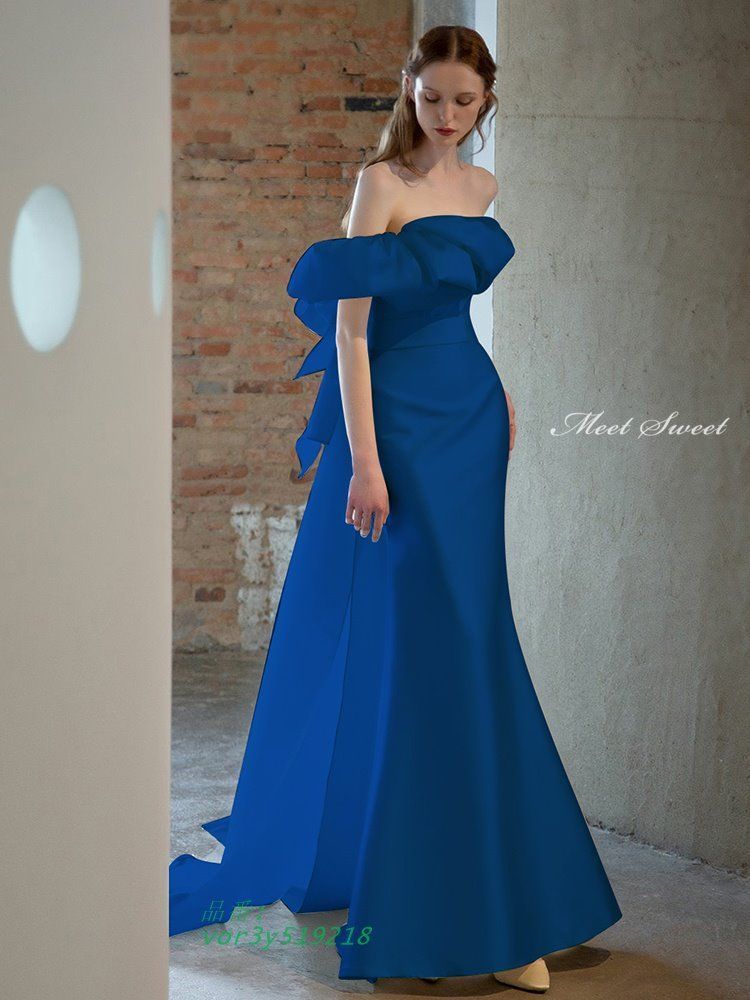 カラードレス ロングドレス マーメイドドレス オフショルダー