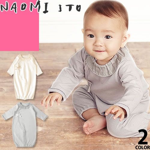 NAOMI ITO ナオミイトウ 2way ドレス セレモニードレス ベビードレス ロンパース カバーオール ベビー服 新生児 ベビー 赤ちゃん 退院 お宮参り 出産祝い 男の子 女の子 1歳 2歳 3歳 日本製 ホワイ