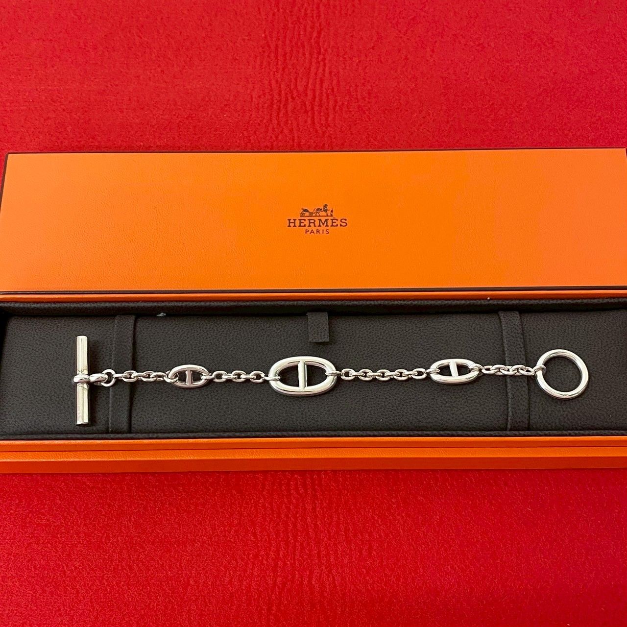 極 美品 箱付 HERMES エルメス シェーヌダンクル ファランドール