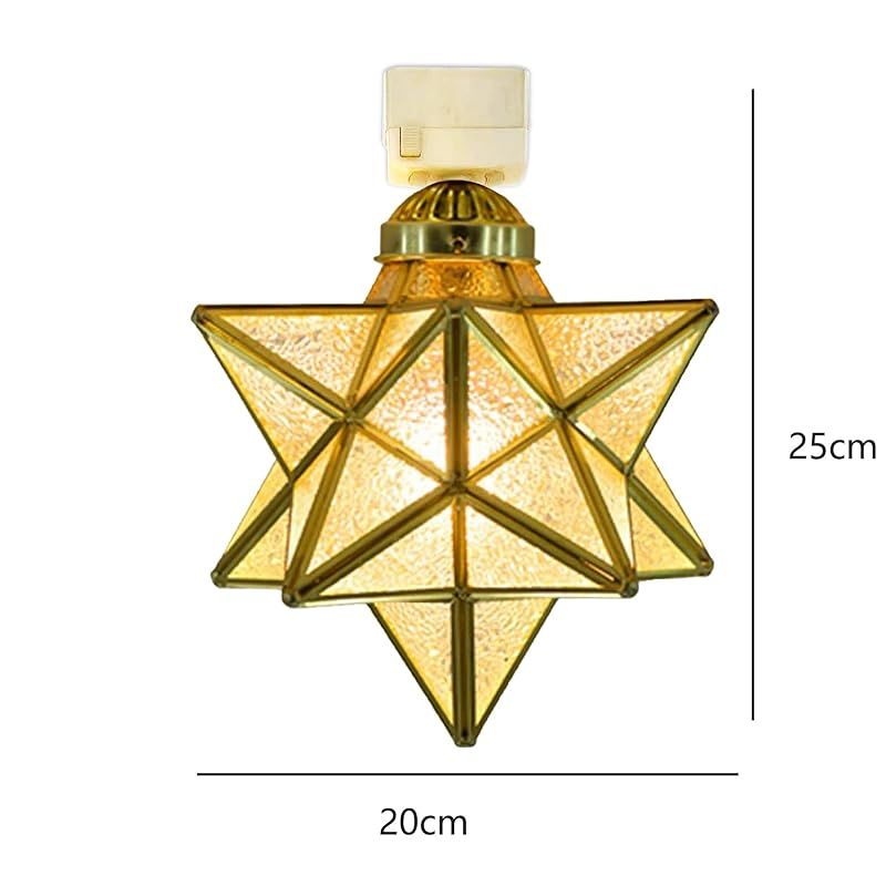 KY LEE シーリングライト 1灯 照明器具 間接照明 ガラス アンティーク レトロ ガラス 星 星形 星型 寝室 内玄関 トイレ おしゃれ照明 北欧 ダイニング用 食卓用 ベッドルーム 北欧 デザイン 1