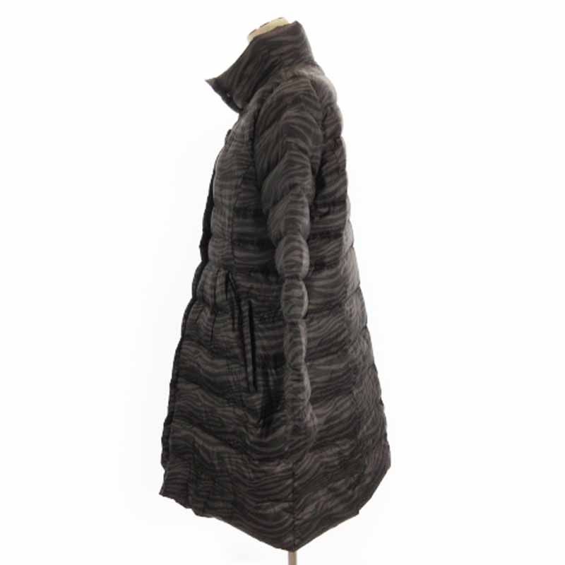 極美品 バルマン ダウンコート 裏地総柄 M ブラック バルマン BALMAIN ダウン コート ロング 総柄 ゼブラ柄 黒
