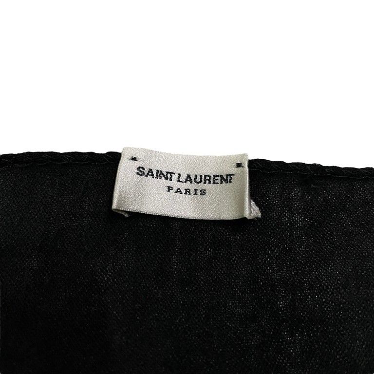 Saint Laurent Paris ウールガーゼメッセージプリント大判スカーフ
