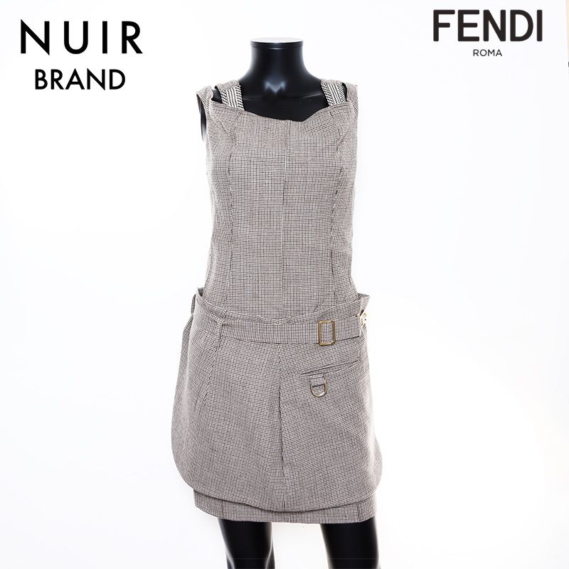 FENDI 千鳥　ワンピース FENDI フェンディ ワンピース セットアップ 千鳥柄 Size 38 - メルカリ