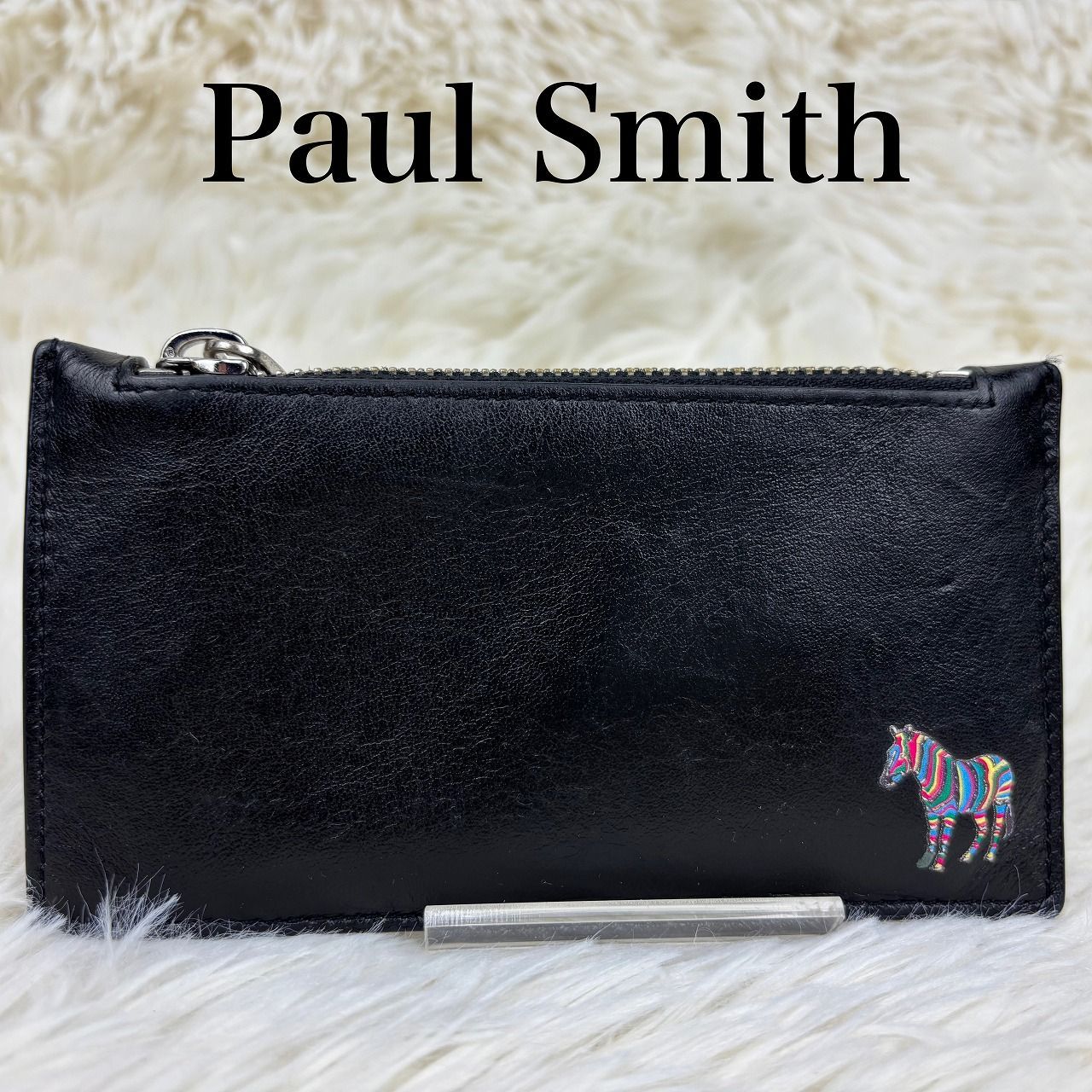 PaulSmith ポールスミス ゼブラ 財布 カードケース レザー バイカラー 黒 ブラック - メルカリ