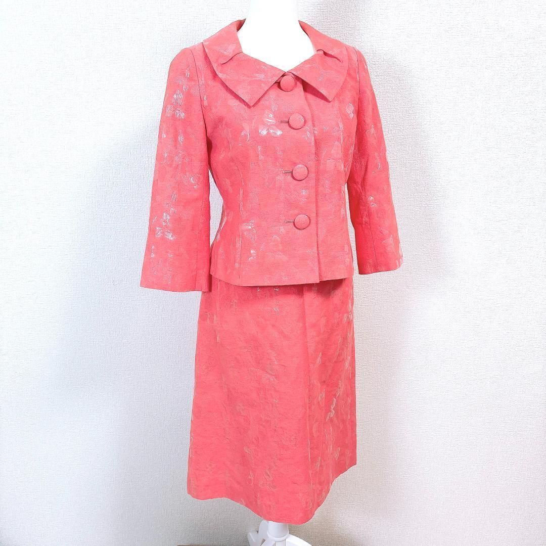 YUKI TORIIスカートセットアップ 胡桃ボタン 38 ピンク 総柄