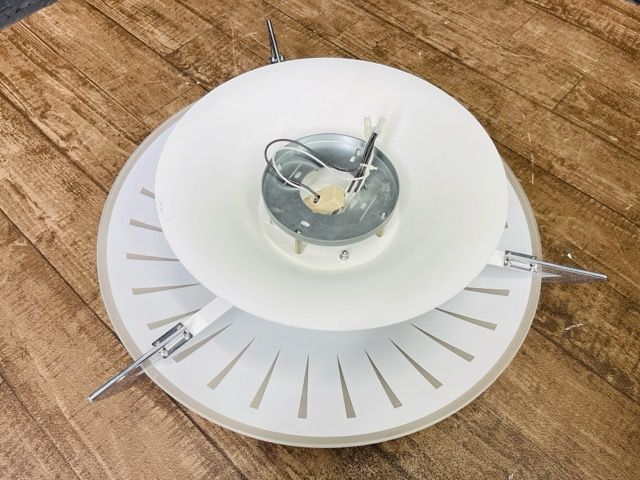 ヤマギワ 4灯 ガラス シーリングライト 【中古】動作保証