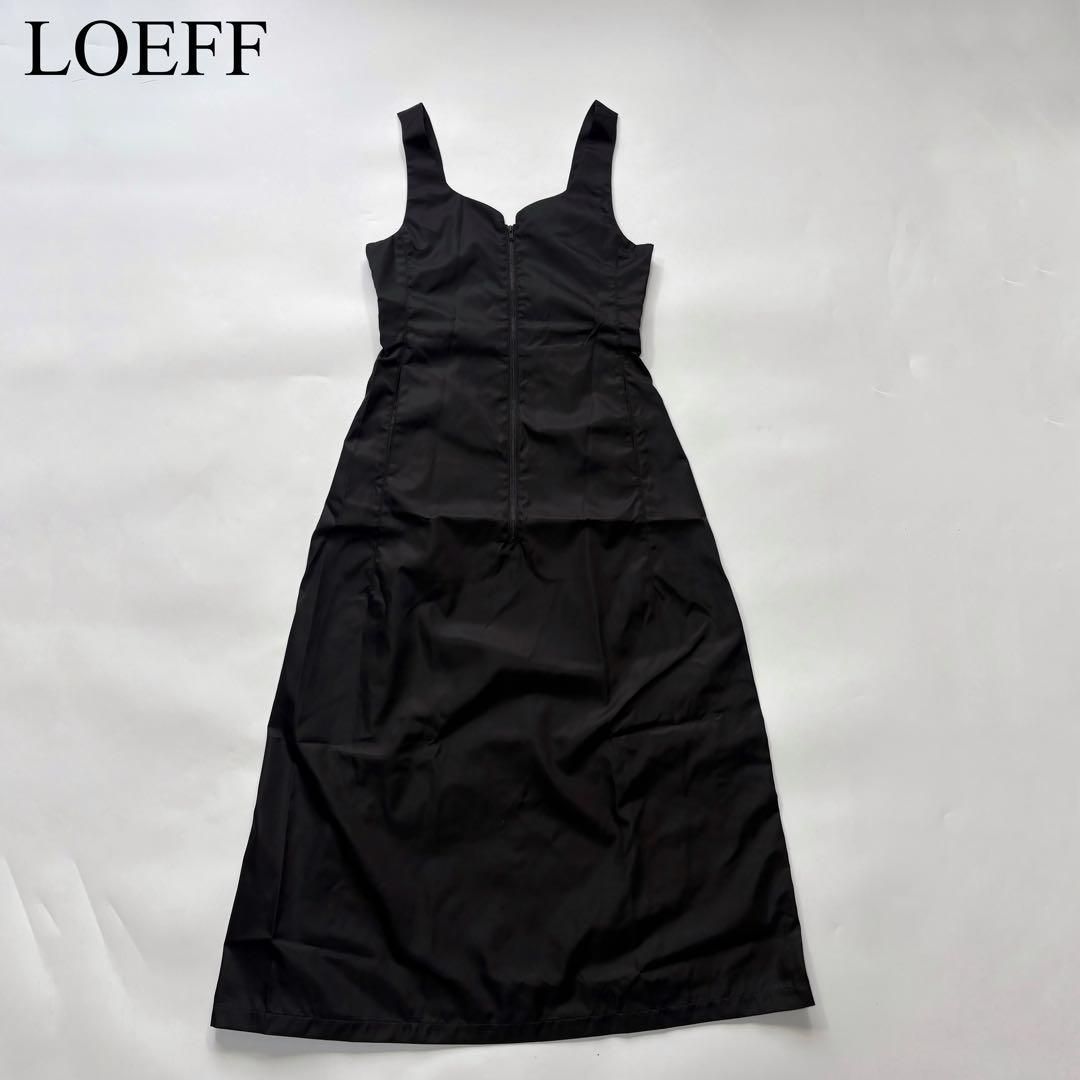 LOEFF ナイロン ジャンパースカート ワンピース ブラック モード 上品 LOEFF ロエフ ナイロン ジャンパースカート ワンピース ブラック