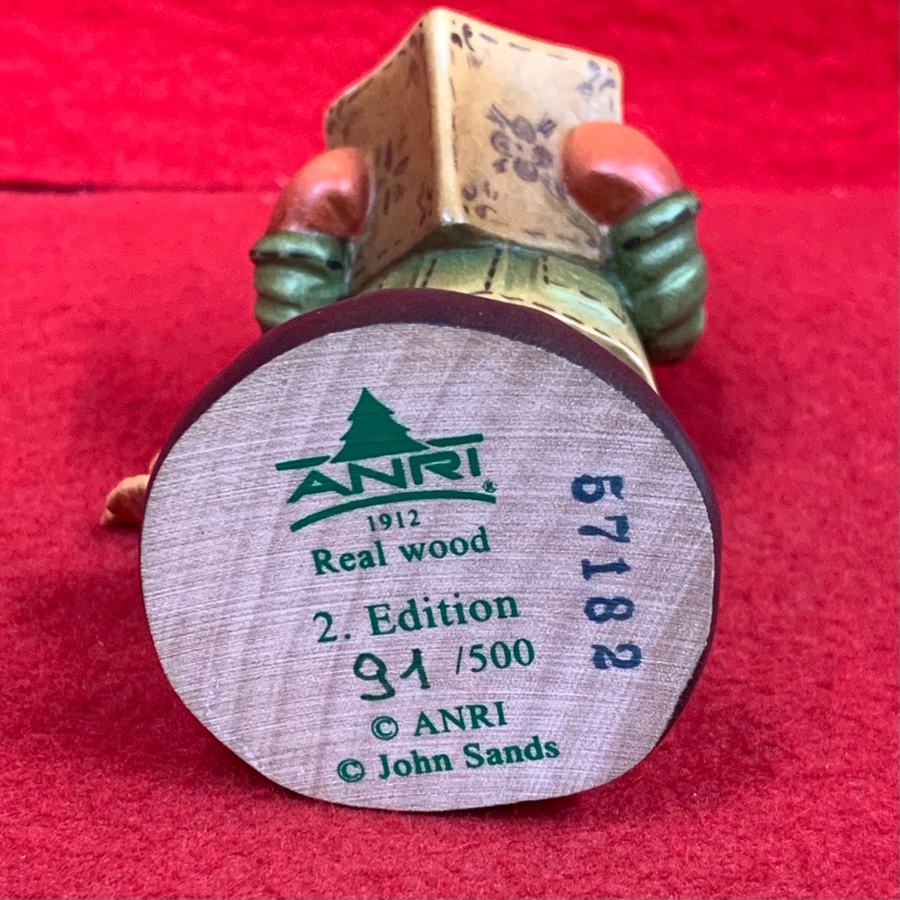 希少 アンリ人形 木彫り サラケイ Joy to tha world 10cm Anri