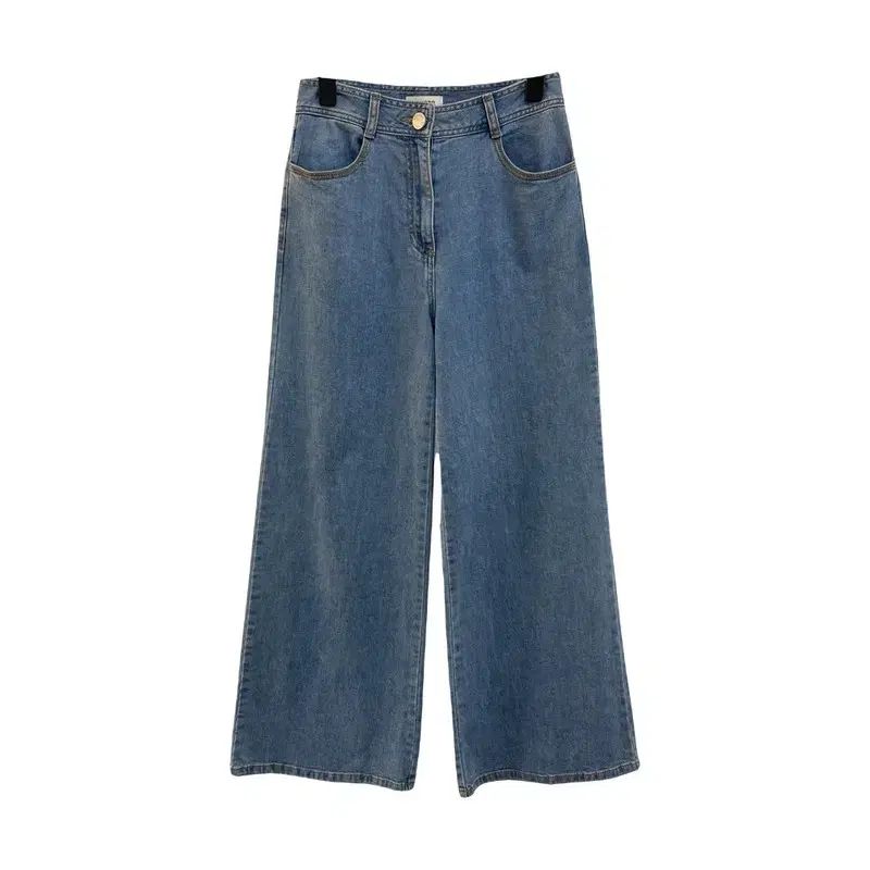 レディース 26 |サンドロ 22SS コットン スパン糸 ワイド デニム パンツ